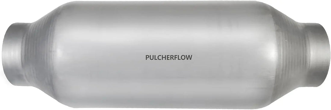 PULCHERFLOW 2.25 Inch Inlet/Outlet Universal Catalytic Converter Stainless Steel (EPA Compliant) Pulcherflow