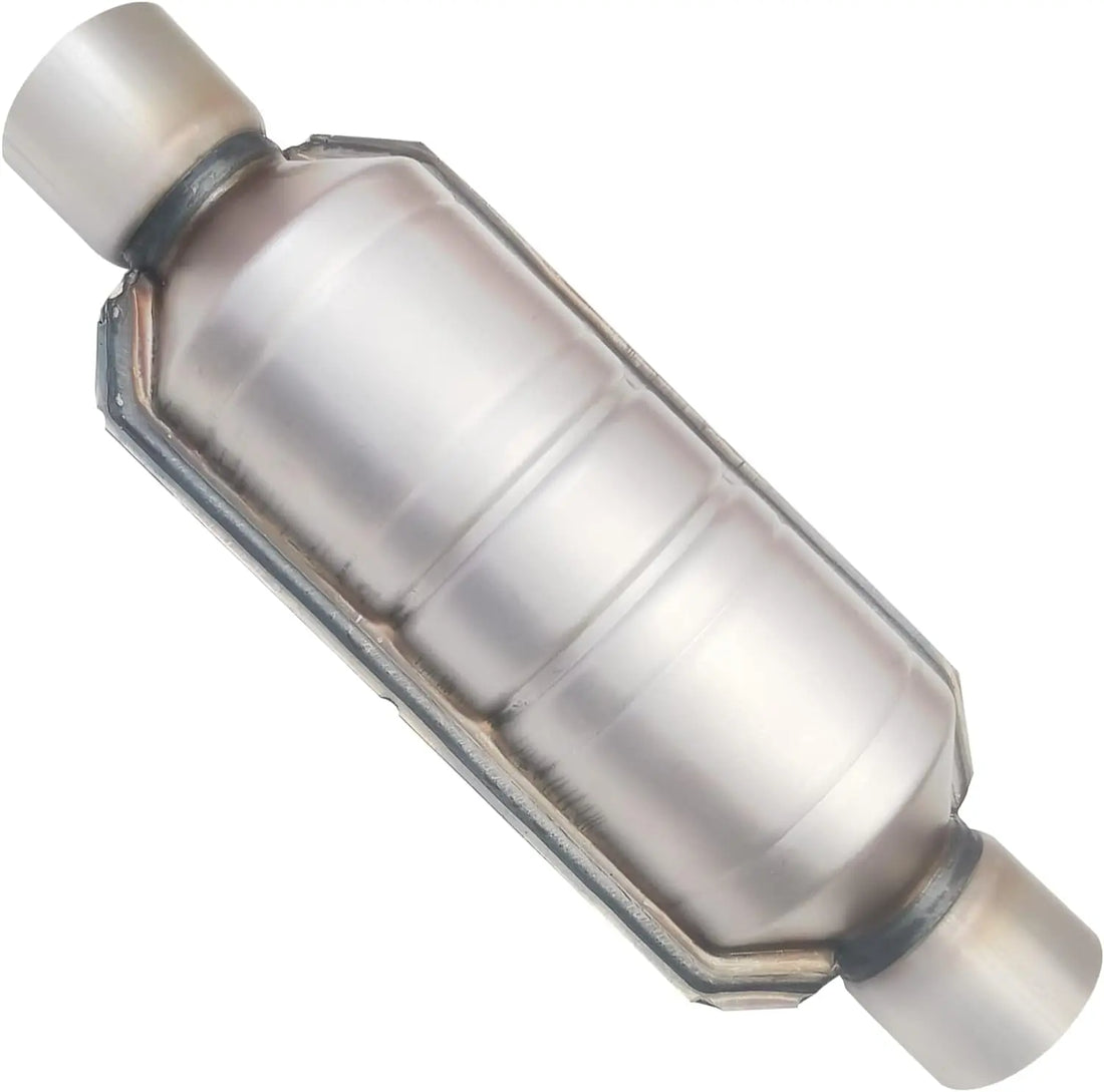 PULCHERFLOW 2.5 Inch Inlet/Outlet Universal Catalytic Converter with Heat Shield Stainless Steel (EPA Compliant) Pulcherflow