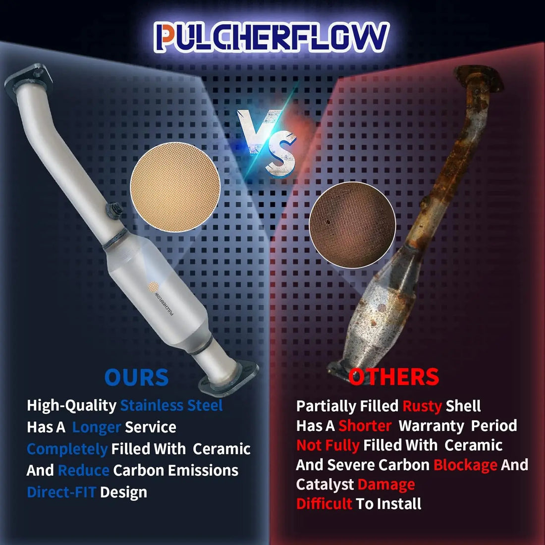 PULCHERFLOW Converter Compatible with 2005-2018 Nissan Frontier 2005-2012 Nissan Pathfinder 16400 (EPA Compliant) Pulcherflow